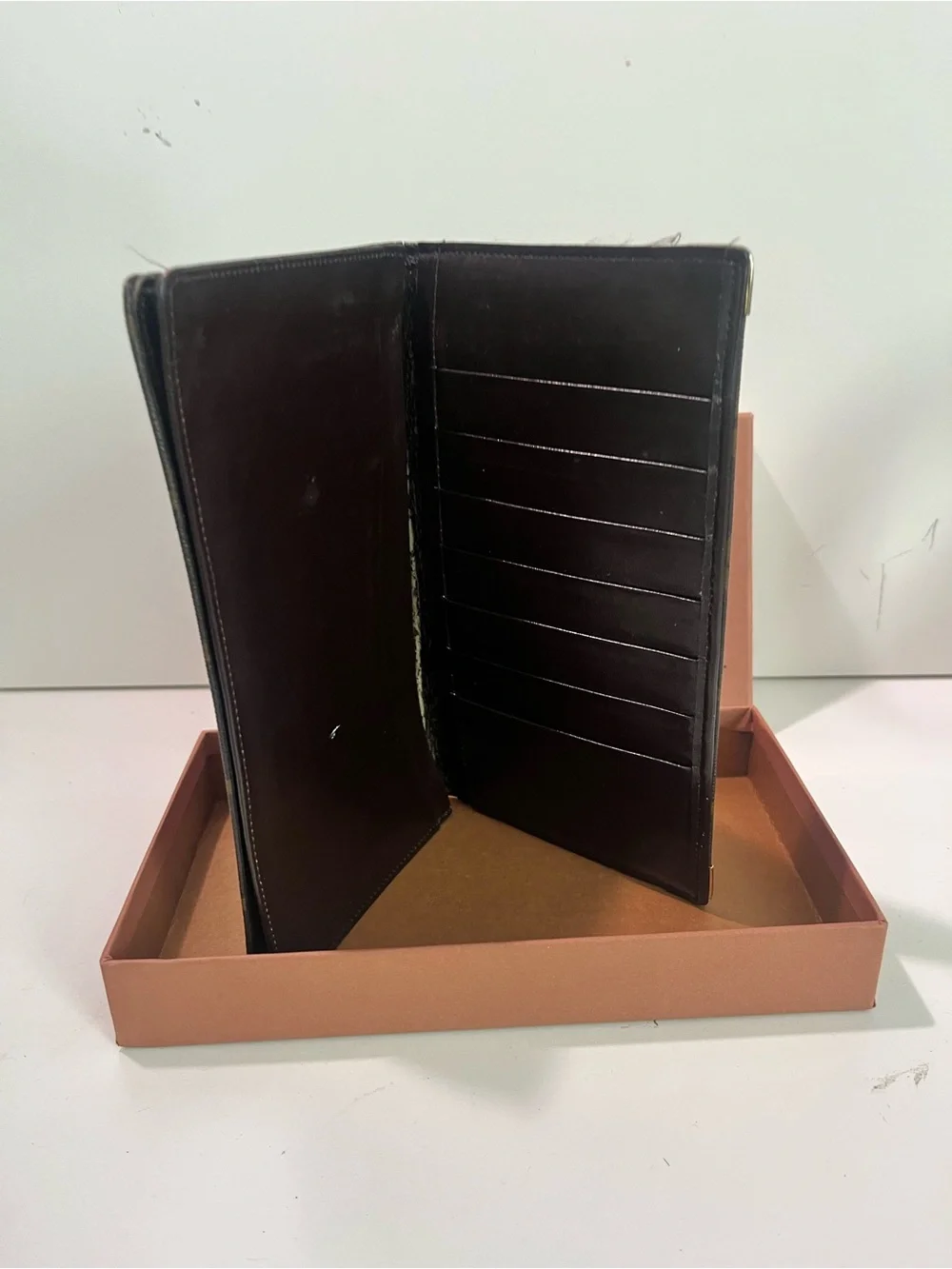 Louis Vuitton Monogram Canvas Folded card Holder in Brown and Gold with Box